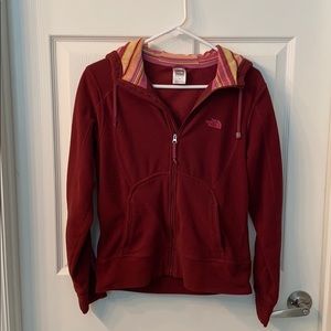 The North Face zip up sweatshirt with hood